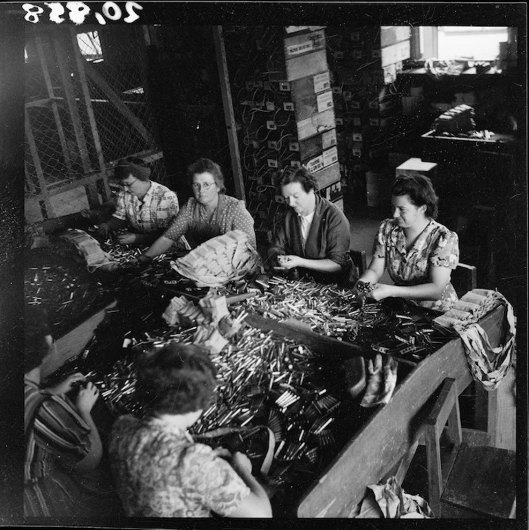 Image: Women workers, Colonial Ammunition Company, Hamilton, during World War 2