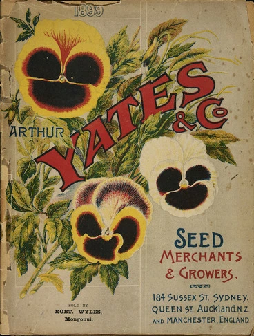 Image: Arthur Yates & Co. Ltd, Auckland :[Pansies]. Yates' nursery catalogue. 1899. Front cover].
