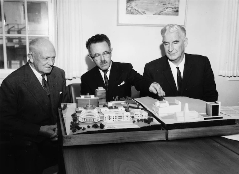 Image: Model of proposed National Library building in Hill Street, Wellington