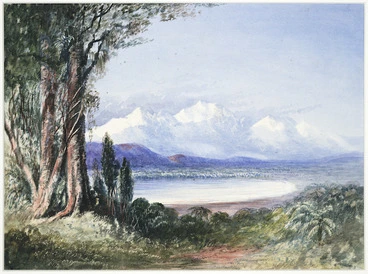 Image: [McCleverty, William Anson], 1806-1897. Attributed works :Lake Wairarapa. [ca 1850].