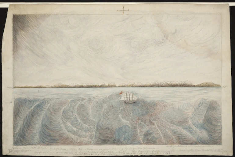 Image: Florance, Augustus H, 1812-1879 :Strait of Le Maire & Staten Isle. From an original drawing by Augustus Florance. Drawn during a snow storm - on board the ship Christopher Newton on her homeward bound course from Wellington, (New Zealand), to London, March 8th 1860 ..