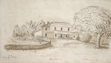 Image: Taylor, Richard 1805-1873 :Kerikeri Mr Kemp's house, August 9th 1841.