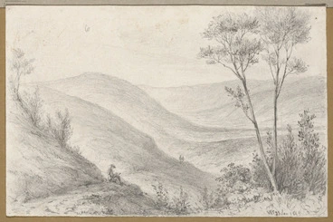 Image: Swainson, William, 1789-1855 :Road over the Mungaroa Hills 12 Jany 1849 looking back / W.S. - 23 Jan. 1849