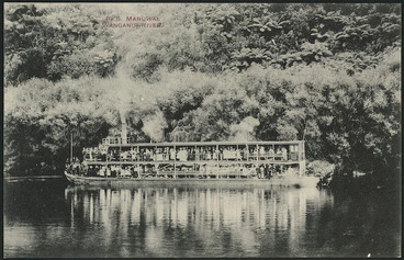 Image: Postcard. P.S. Manuwai, Wanganui River. C Allden, Wanganui, N.Z. Printed in Saxony [ca 1904-1914]