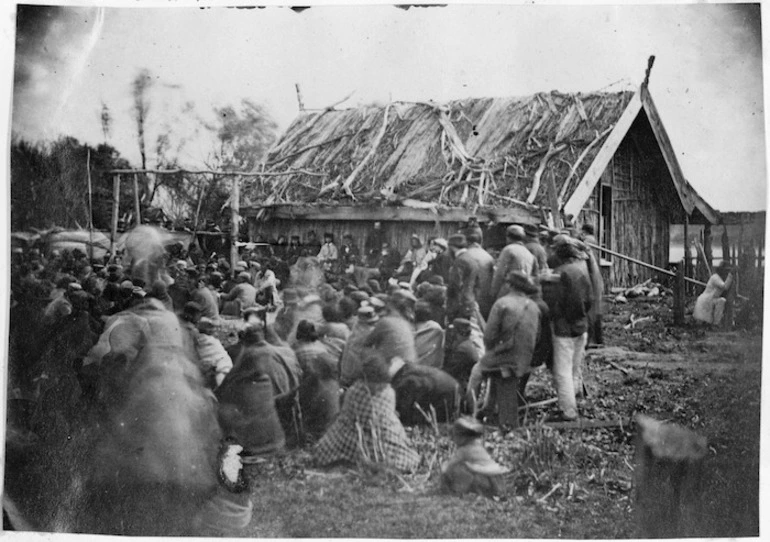 Image: Wanganui Maori meeting at Putiki Pa