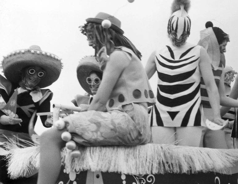 Image: James Smith's Christmas Parade: Performers on a parade float