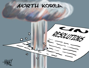 Image: Hawkey, Allan Charles, 1941- :[North Korea UN Resolutions] 15 February 2013
