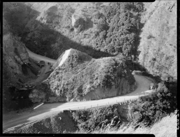 Image: Road construction, Ngauranga Gorge, Wellington