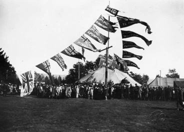Image: Maori reception during the tour of the Prince of Wales, Arawa Park, Rotorua