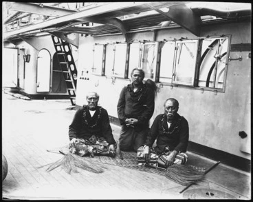Image: Lauaki Namulau'ulu Mamoe and other chiefs, aboard a German warship