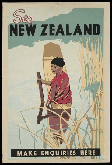 Image: [New Zealand. Tourist and Publicity Department?] :See New Zealand. Make enquiries here [1950s?]