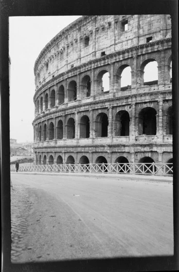 Image: Colosseum viewed from the road, Rome, Italy