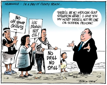 Image: Meanwhile - on a Bay of Plenty beach.... No offshore drilling. Kai moana NOT oil! No drill no spill! 28 June 2010