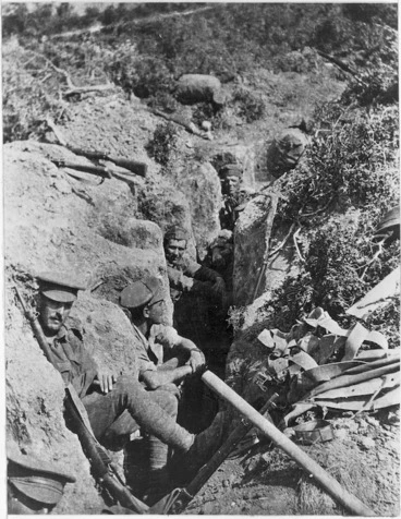 Image: Soldiers dug in at Gallipoli, Turkey