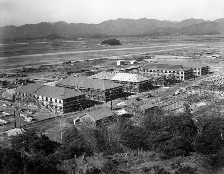 Image: Barracks at Ozuki, Japan, for 2nd NZEF troops of 22 Battalion