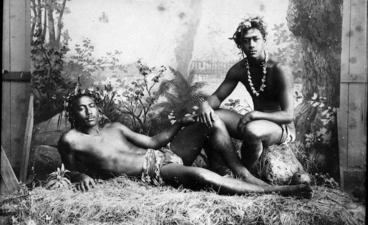 Image: Men dressed for dancing, Tahiti