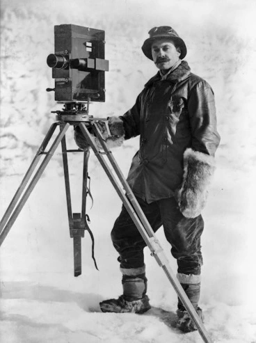 Image: Herbert George Ponting and cinematograph, Antarctica