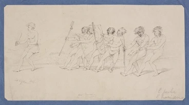 Image: Gilfillan, John Alexander, 1793-1864 :War dance. 1847. E puha. E nariana [?]