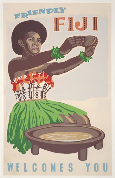 Image: Artist unknown :Friendly Fiji welcomes you [1950s?]