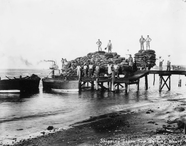 Image: Shipping copra from Nelson's Wharf, Western Samoa