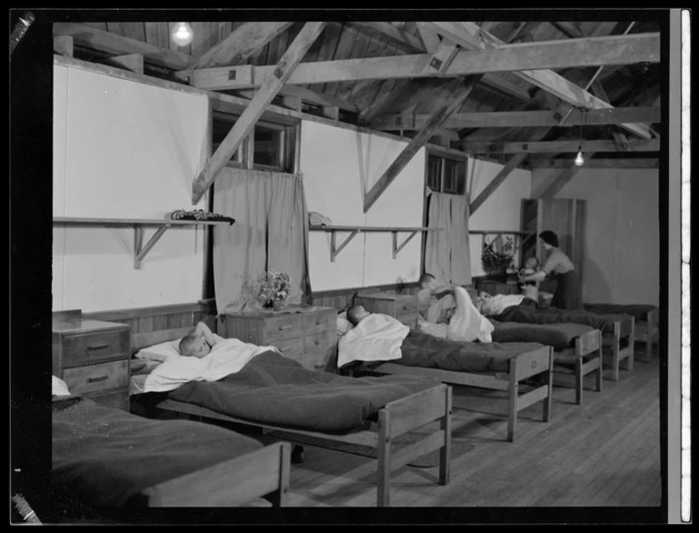 Image: Boys' dormitory at Polish children's refugee camp, Pahiatua