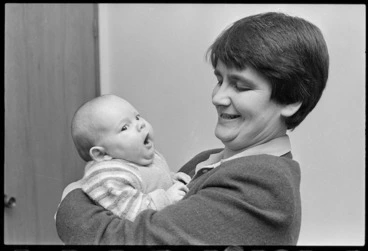 Image: MP Ruth Richardson and her baby daughter, Lucy - Photograph taken by Gail Selkirk