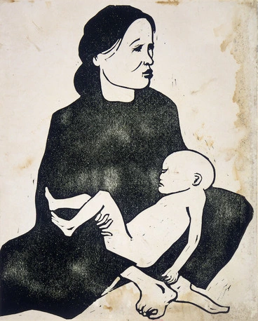 Image: Lowry, Robert William 1912-1963 :[Mother and child. 19--].