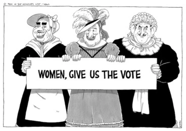 Image: Clark, Laurence 1949- :Women, give us the vote. 15 June 1993.