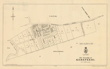 Image: The township of Kerepeehi [electronic resource] / H.M. Skeet, chief surveyor, Auckland ; M. Crompton Smith, chief draughtsman.