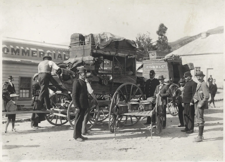 Image: Gold escort, Roxburgh, Central Otago - Photograph taken by J H Ingley