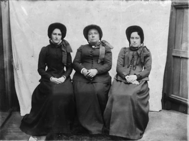 Image: Annie Rudman with her daughters Eva Cowdrey and Alice Horn, dressed in Salvation Army uniform