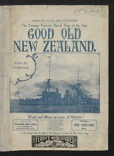Image: Good old New Zealand / words and music by Louis A. Benzoni ; arr. by Ivan M. Levy.