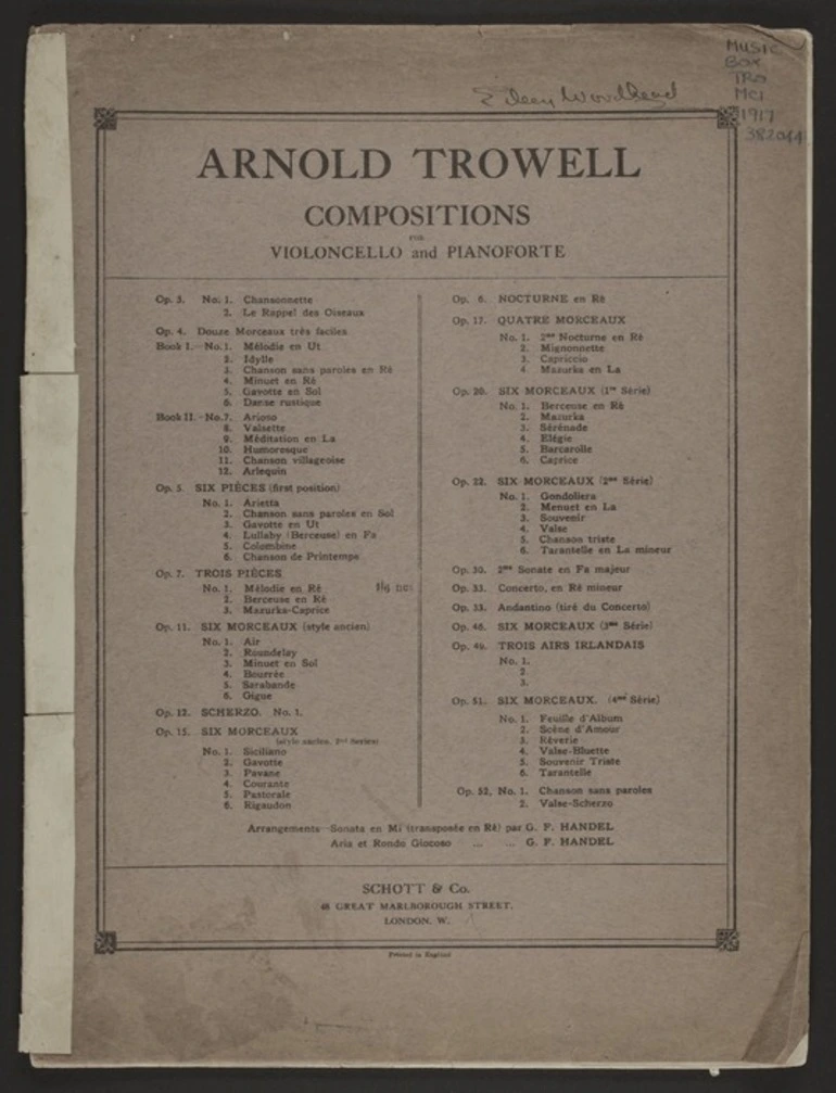 Image: Mélodie en Ré : op. 7, no. 1 / Arnold Trowell.