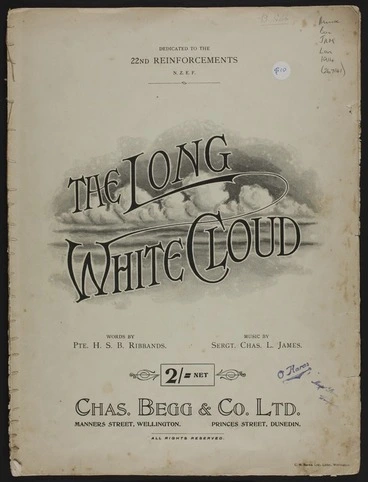 Image: The long white cloud : Aotea Roa / written by H.S.B. Ribbands ; composed by Chas. L. James.