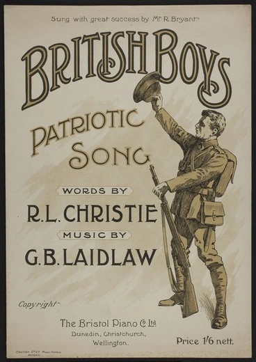 Image: British boys : patriotic song / words by R.L Christie ; music by G.B. Laidlaw.