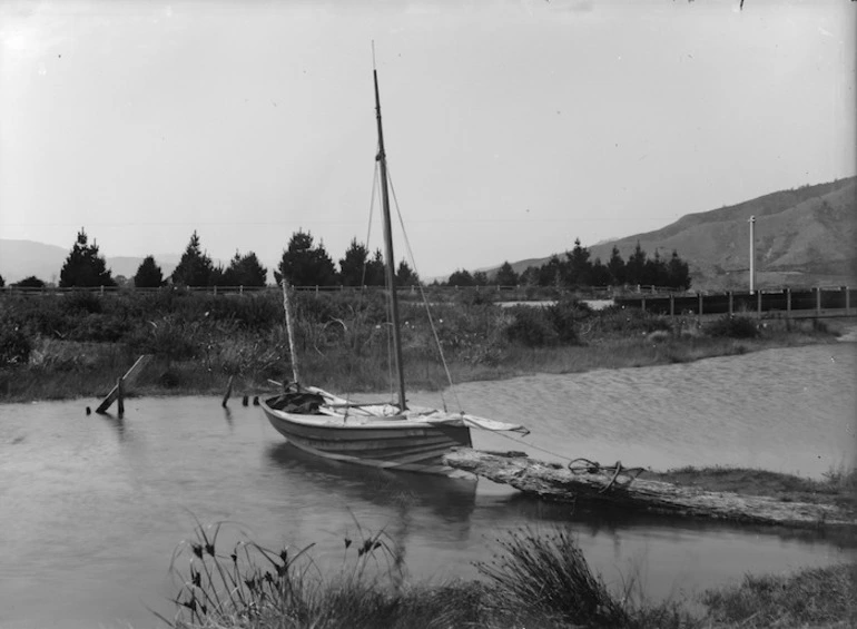 Image: Yacht Rewa, Waiwhetu Stream, Lower Hutt