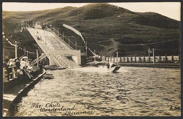 Image: [Postcard]. The chute, Wonderland, Miramar. New Zealand post card (carte postale). Aldersley series 99943 [1909]