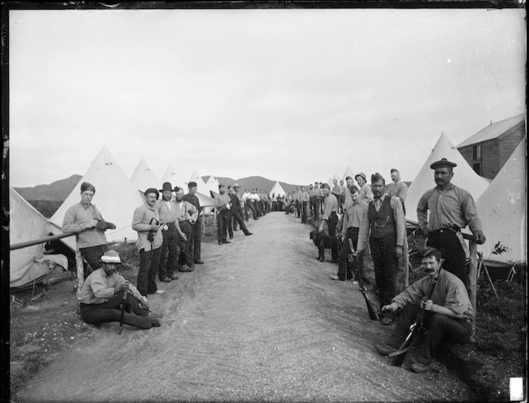 Image: Soldiers in the Armed Constabulary redoubt at Kawhia