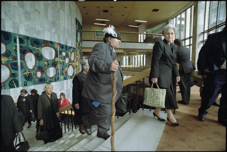 Image: Members of Whakatohea iwi at Parliament, Wellington