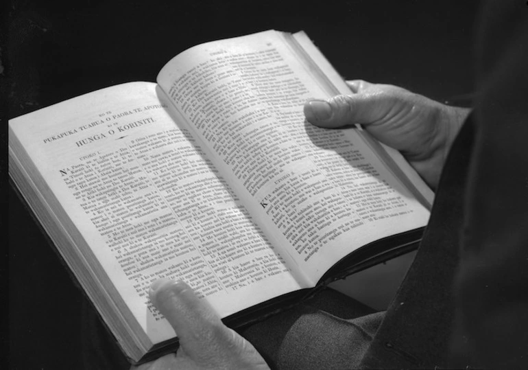 Image: Photograph of the Maori New Testament printed by William Colenso