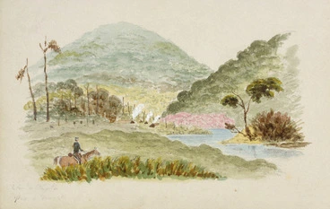 Image: Hamley, Joseph Osbertus, 1820-1911 :Whata Whata peach grove [Spring, 1864]