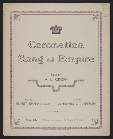 Image: Song of Empire / music by Ernest Empson ; words by Johannes C. Andersen.
