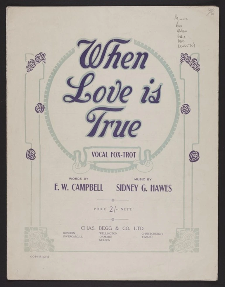 Image: When love is true / words by E.W. Campbell ; music by Sidney G. Hawes.