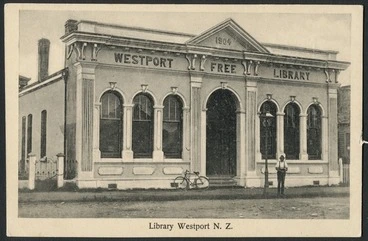 Image: [Postcard]. Library Westport N.Z. [ca 1910].