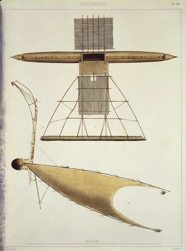 Image: Paris, Edmond Francois, 1806-1893 :[Pirogues de] Vanikoro. E Paris pinx; Laurent lith. Lith. de Lemercier. Pl. 162. [1833]