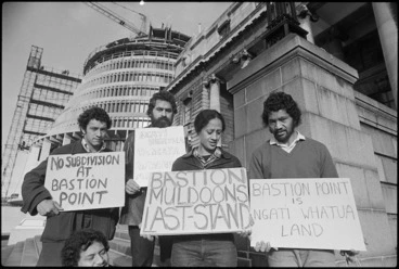 Image: Bastion Point protesters at Parliament, Wellington
