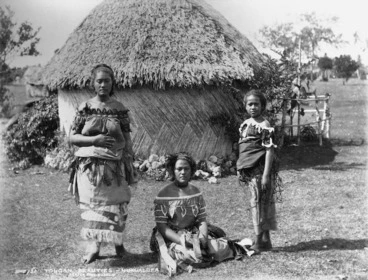 Image: Burton Brothers 1868-1898 :Photograph of three unidentified women in Nuku'alofa