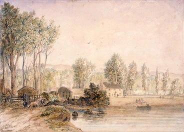 Image: [Brees, Samuel Charles] 1810-1865 :[Aglionby Arms (Burcham's) River Hutt ca 1843]