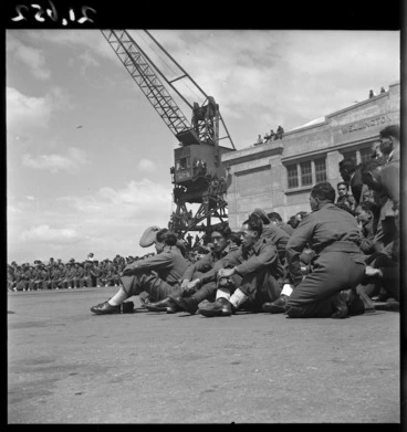 Image: Members of the Maori Battalion in Wellington after their return from World War 2