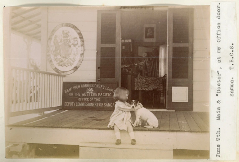 Image: Maia Cusack Smith and a dog, Samoa